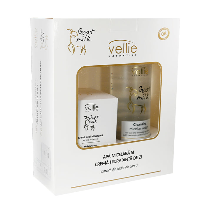 Set pentru curățare și hidratare zilnică a tenului sensibil cu extract din lapte de capră