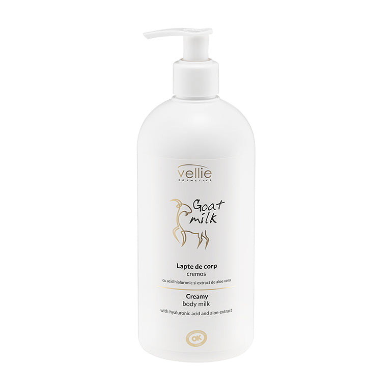 VELLIE - Lotiune de corp cremoasa cu extract din lapte de capra si acid hialuronic, 500ml