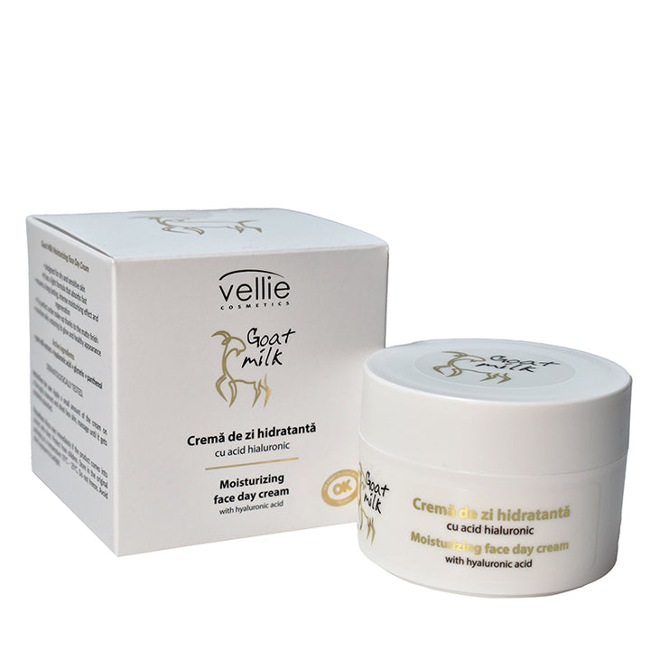 VELLIE - Crema hidratanta de zi cu extract din lapte de capra si acid hialuronic, 50ml