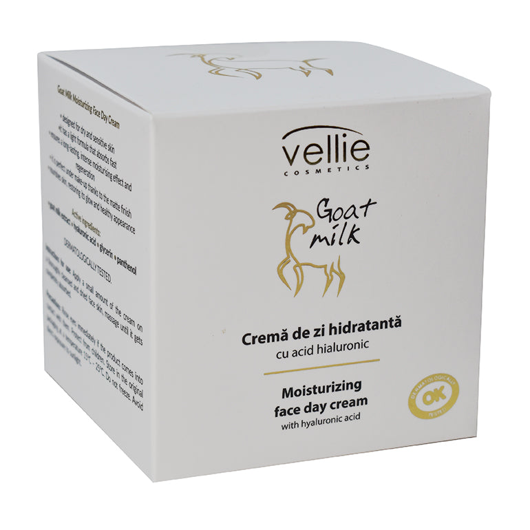 VELLIE - Crema hidratanta de zi cu extract din lapte de capra si acid hialuronic, 50ml