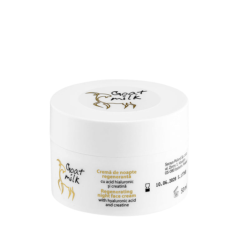 VELLIE - Crema regeneranta de noapte cu extract din lapte de capra si acid hialuronic, 50ml