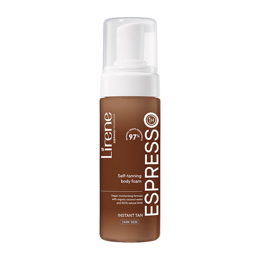 LIRENE PERFECT TAN - Spuma autobronzanta pentru corp cu apa organica de cocos ESPRESSO, 150ml