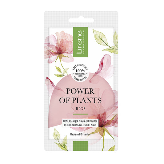 LIRENE POWER OF PLANTS - TRANDAFIR - Masca faciala tip servetel - cu efect de intinerire