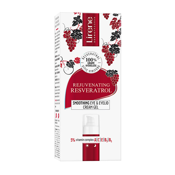 LIRENE RESVERATROL - Crema-gel cu efect netezitor pentru zona ochilor, 15ml