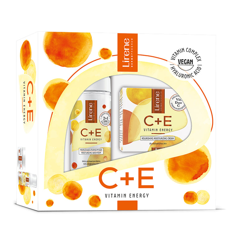 Set cadou C+E VITAMIN ENERGY Contine Crema hranitoare si hidratanta 50ml si Spuma hidratanta pentru curatare faciala 150ml