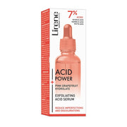 LIRENE ACID POWER - LIRENE ACID POWER - Ser acid exfoliant, Lirene Acid Power cu hidrolat din grapefruit roz si complex 7% acid glicolic, mandelic si fitic, 30ml - AIVI Cosmetics