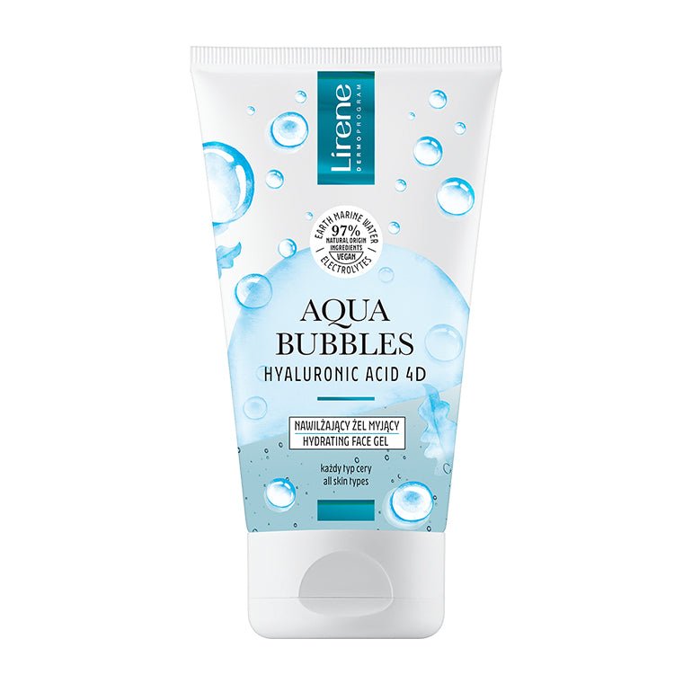 LIRENE AQUA BUBBLES - LIRENE AQUA BUBBLES - Gel pentru curatare faciala cu acid hialuronic, 150ml - AIVI Cosmetics