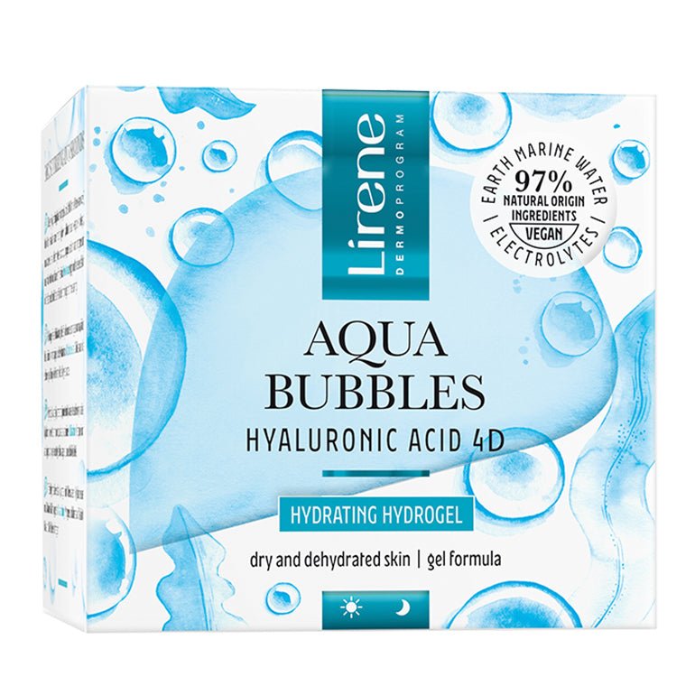 LIRENE AQUA BUBBLES - LIRENE AQUA BUBBLES - Hidro-gel facial hidratant cu acid hialuronic, 50ml - AIVI Cosmetics