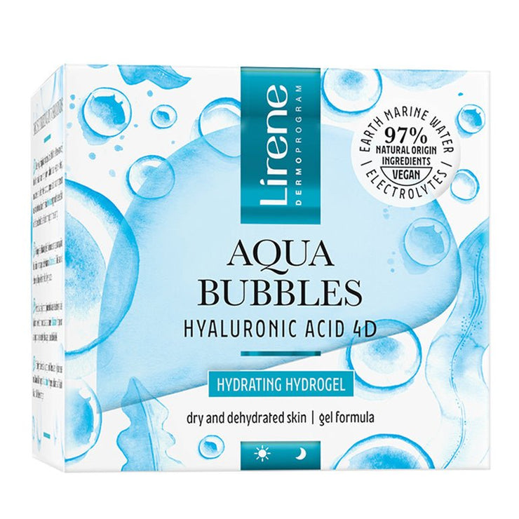 LIRENE AQUA BUBBLES - LIRENE AQUA BUBBLES - Hidro-gel facial hidratant cu acid hialuronic, 50ml - AIVI Cosmetics