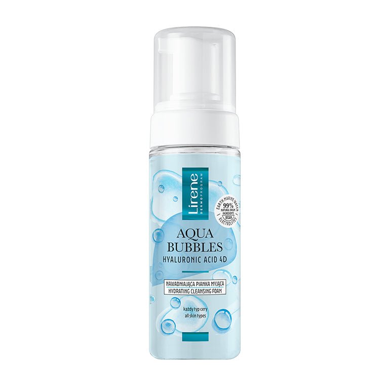 LIRENE AQUA BUBBLES - LIRENE AQUA BUBBLES - Spuma pentru curatare faciala cu acid hialuronic, 150ml - AIVI Cosmetics