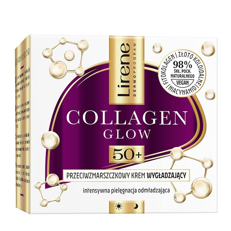 LIRENE COLLAGENE GLOW - LIRENE COLLAGENE GLOW - Crema anti-rid efect netezitor 50+, Collagene si Retinol, 50ml - AIVI Cosmetics